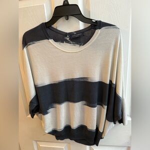 Piazza Sempione white and blue blouse size 2